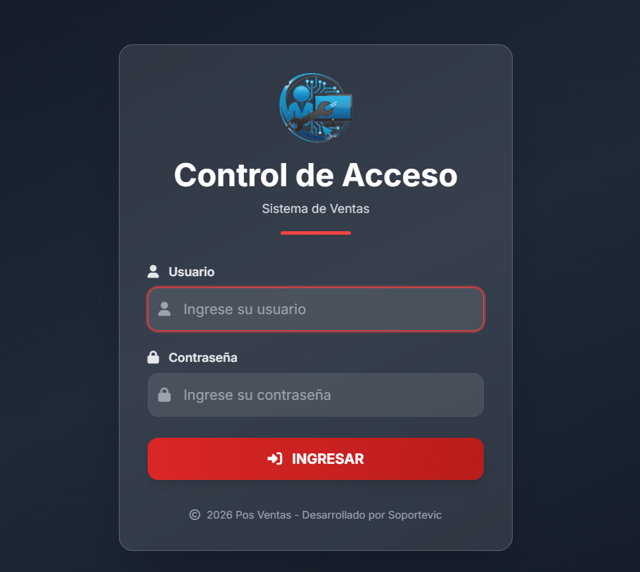 POS Ventas - Pantalla de acceso